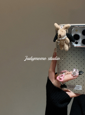 ins甜酷黑色天使兔银色软壳适用iPhone15苹果新款14promax手机壳13硅胶防摔12少女