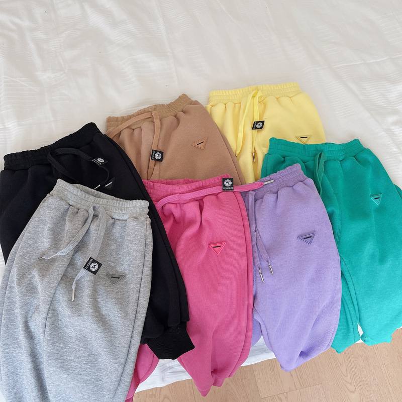 辰妈女童宝宝加绒一体绒加厚长裤儿童男童时尚秋冬外穿休闲卫裤子