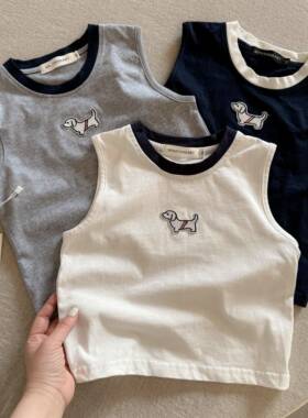 2025夏季新款儿童背心男女童tb无袖T恤透气潮宝宝工字背心小童薄