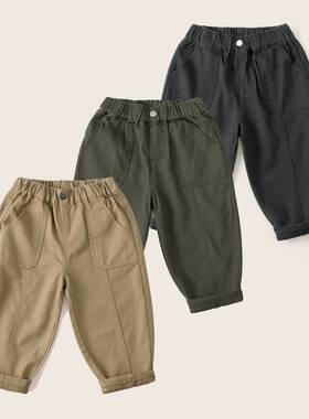 辰妈男童工装裤秋装2025新款男孩长裤春秋儿童童装小宝宝裤子秋季