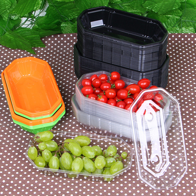 水果便携透明包装盒无盖蔬菜托盘