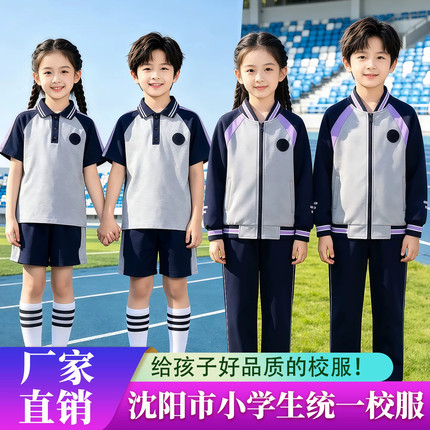 【辽宁沈阳市统一班校服】小学生夏款儿童运动春秋三件套装开学季