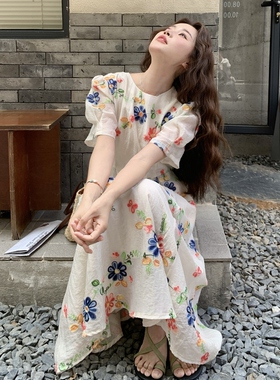 大货已出【独家面料【香云纱】彩色刺绣连衣裙S633 P135 K198