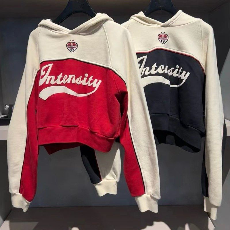 日单家24早春新款美式学院拼色