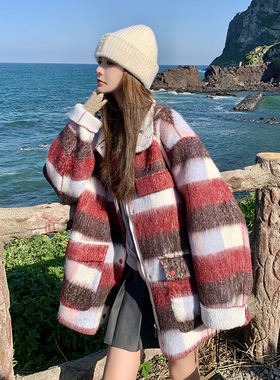 【现货】 复古长毛呢羊羔毛一体【加厚】外套D9910 P195 K288