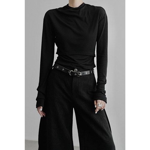 无以幻象堆堆叠领长袖打底