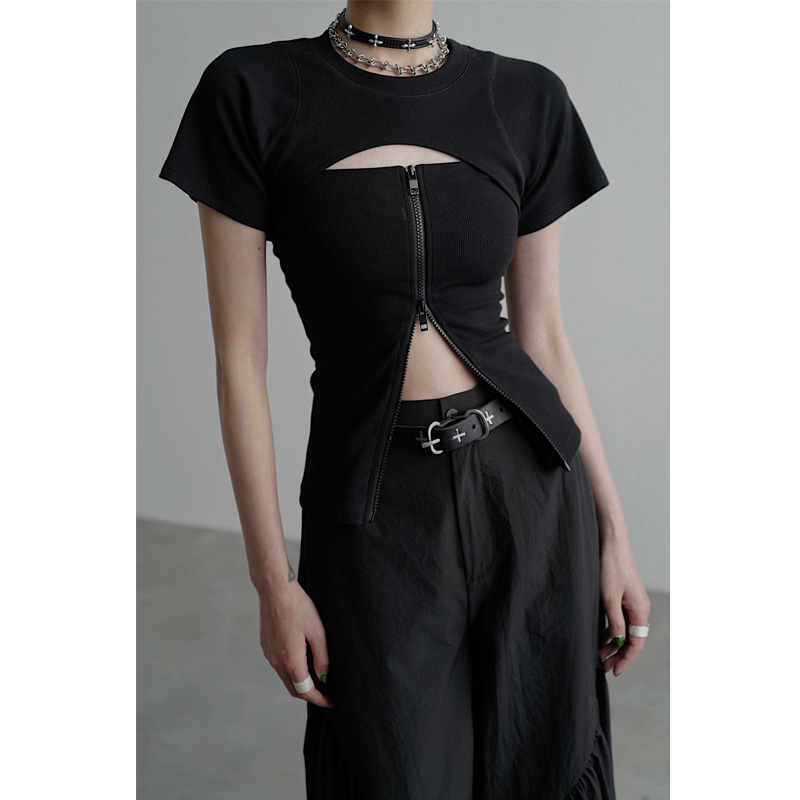 无以幻象短袖常规拉链女