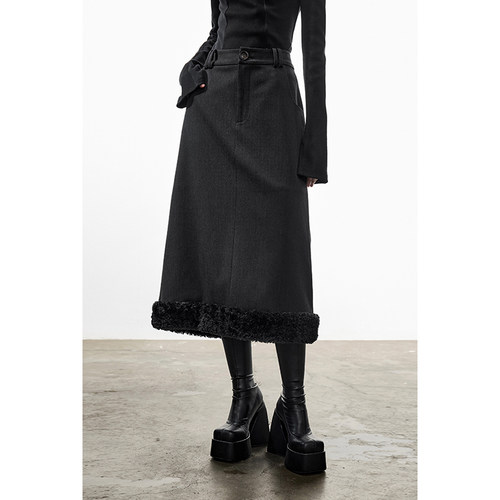 无以幻象毛毛呢半身裙