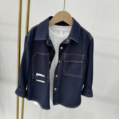 经典单宁中大童舒适日常长袖衬衣