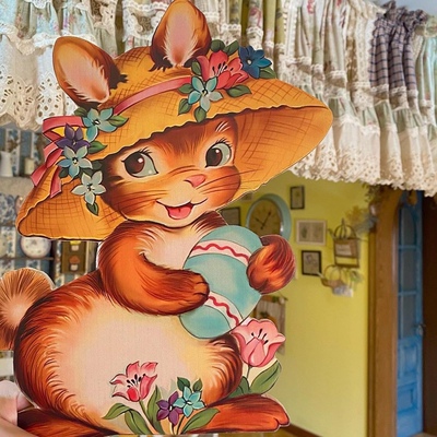 ｛自制彩印｝复活节昭和挂画兔子