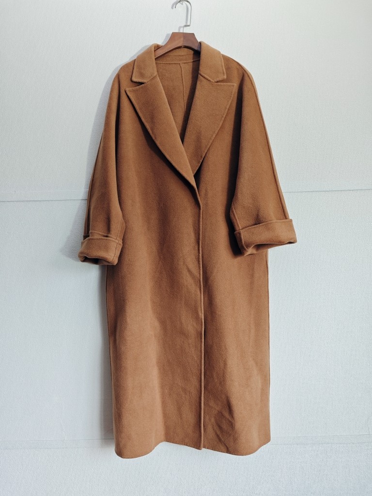 2025秋冬新款时尚百搭款双面羊绒大衣女中长款宽松显瘦羊毛呢外套