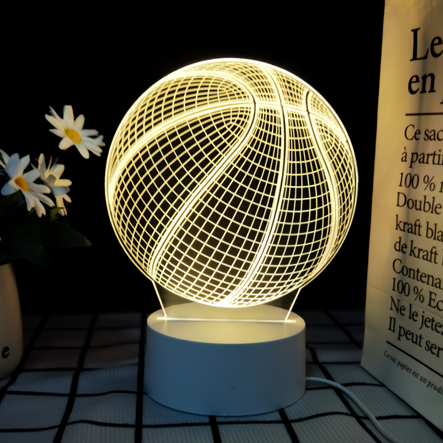 篮球NBA足球排冰球周边纪念品手办生日礼物男生球星范围夜灯摆件