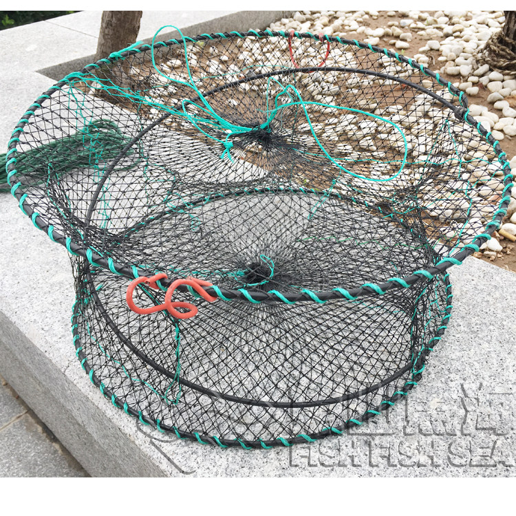 螃蟹笼子 蟹子笼 钢丝包塑 不易生锈 三个进口 钓获多 龙虾笼子