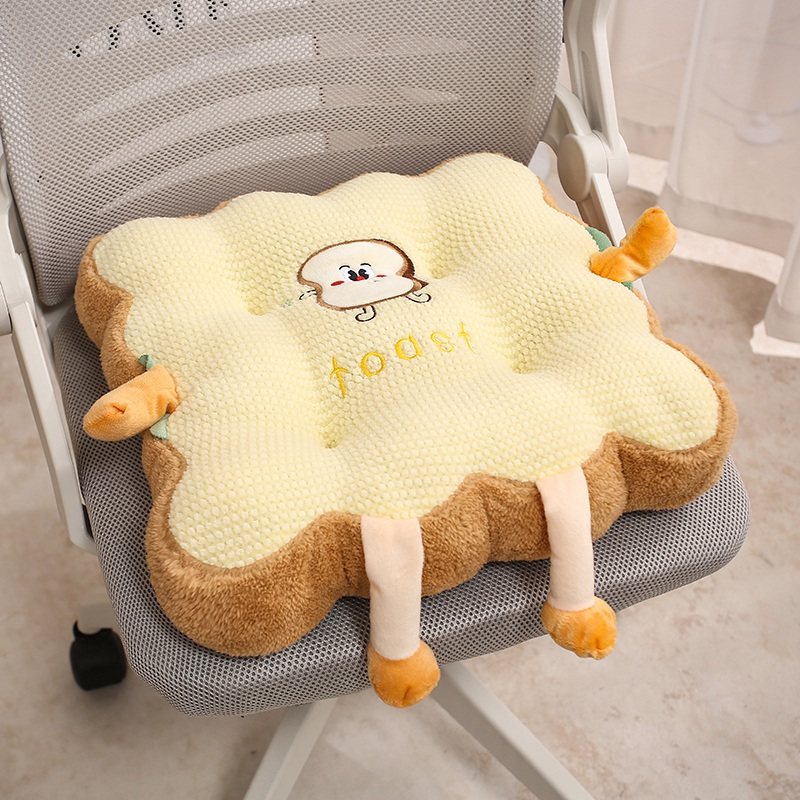 可爱吐司坐垫办公室久坐椅垫冬天保暖家用屁股垫软垫子正方形防滑,居家布艺,腰靠垫,淘宝优惠券,粉丝福利购,淘宝优惠卷
