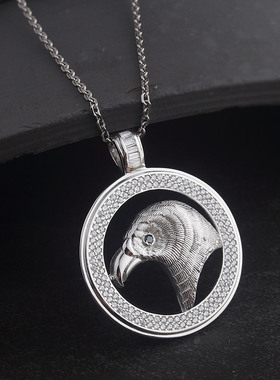 圆形动物老鹰长款挂件送礼毛衣链