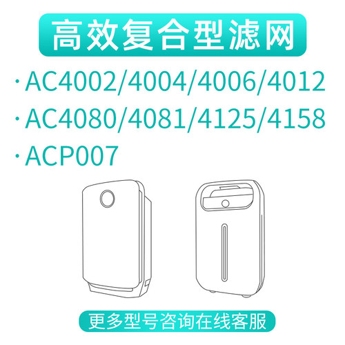 适配飞利浦空气净化器AC4002/4006/4012/4080/4081滤芯ACP007滤网