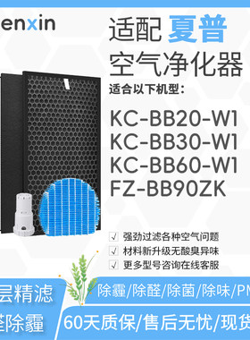 适配夏普sharp空气净化器 过滤网KC-BB20/BB30/BB60-W1滤芯BB90ZK