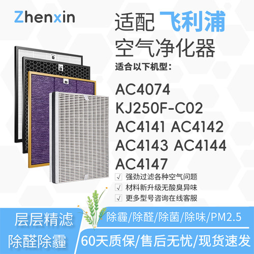 适配飞利浦PHILIPS空气净化器AC4074过滤网KJ250F-C02滤芯AC4147