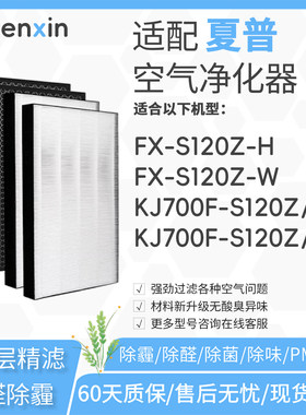 适配夏普sharp空气净化器FX-S120Z-H/W滤网KJ700F-S120Z滤芯GJ60