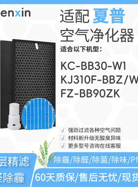 适配夏普sharp空气净化器KC-BB30-W1滤网KJ310F-BBZ/W滤芯BB90ZK