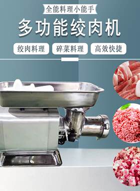 伟宇拓台式绞肉机大功率不锈钢打肉机碎肉机灌肠机商用蔬菜碎电动