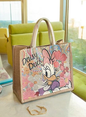 帆布包包女手提包2025新款大容量维尼熊麻布手提袋上班通勤托特包