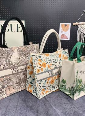 时尚帆布包上班女手提礼品袋大容量外出新款帆布袋购物袋