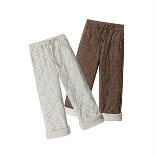 冬季 HeyHenry保暖女羊羔绒加绒 棉裤 加厚直筒波点东北休闲裤 韩版