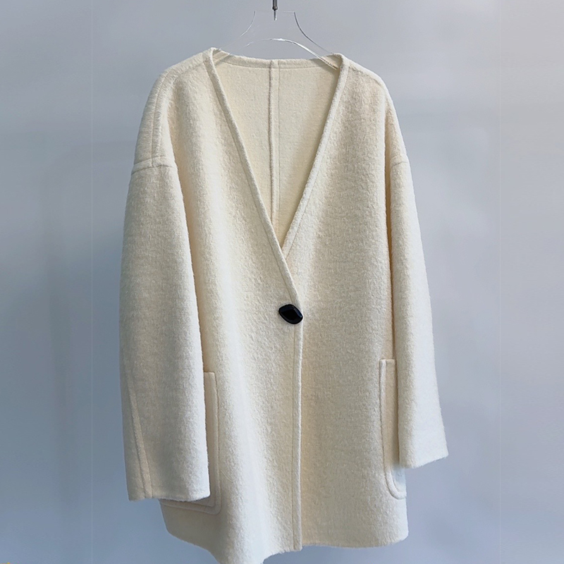 中长款羊驼毛苏丽绵羊毛大衣高端