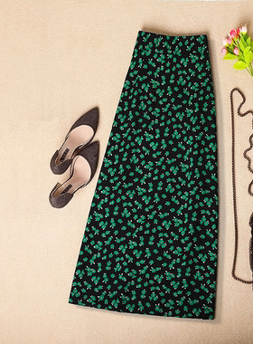 碎花半身裙夏2025新款中长款百搭高腰大码女气质雪纺显瘦a字长裙