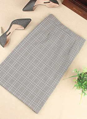 格子半身裙女短裙2023新款女装秋装学院风高腰包臀裙