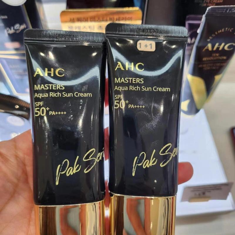 爱和纯韩国AHC黑金防晒霜清爽不油腻轻薄隔离霜水润保湿防晒霜