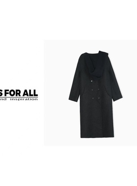 RS FOR ALL   苏力羊驼毛围巾款绵羊毛外套RSGM5178