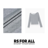 FOR ALL 莱赛尔绵羊毛款 拼接长袖 上衣RSJSF2362