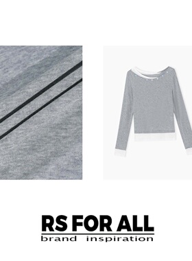 RS FOR ALL  莱赛尔绵羊毛款拼接长袖上衣RSJSF2362