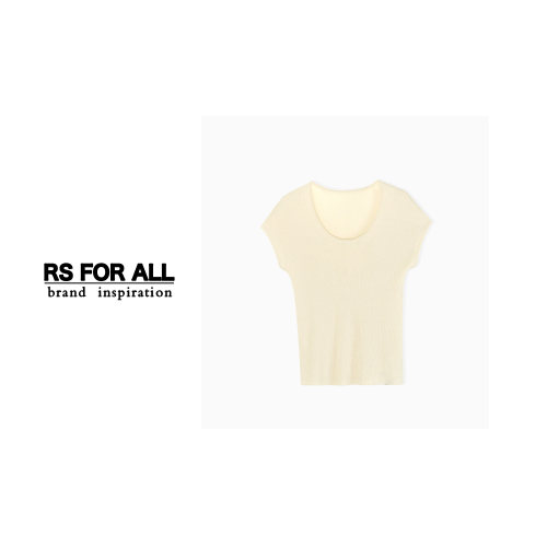 RS FOR ALL  【小飞袖】三醋酸莱赛尔U领针织打底上衣RSJX6151