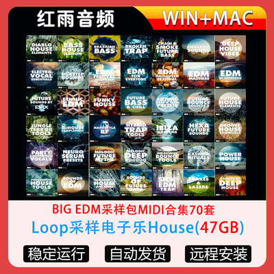 BIG EDM采样包MIDI合集70套Loop采样合成器DJ舞曲电子乐House