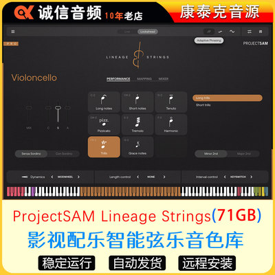 2026新欧陆风影视配乐智能弦乐音色库ProjectSAM Lineage Strings