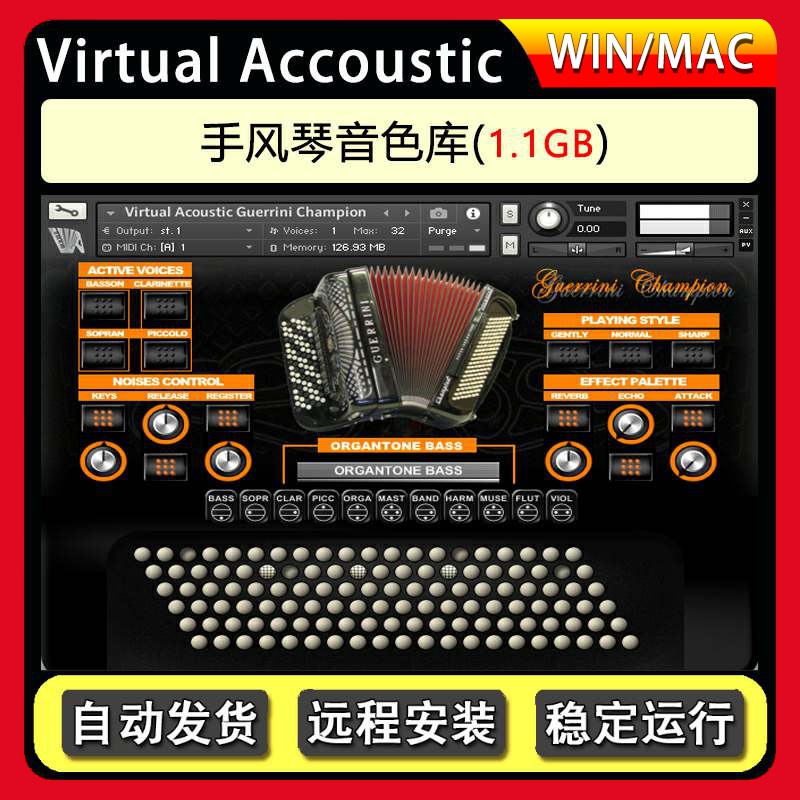 手风琴音色库Virtual Accoustic Accordion 康泰克音源 乐器/吉他/钢琴/配件 软音源 原图主图