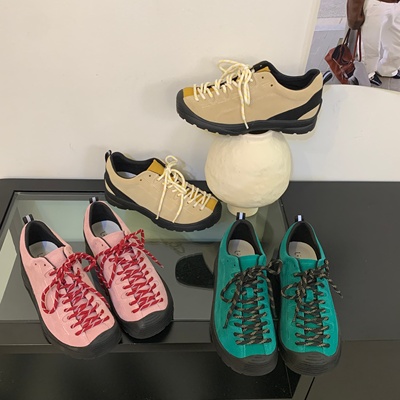 日系拼色德训鞋女真皮系带