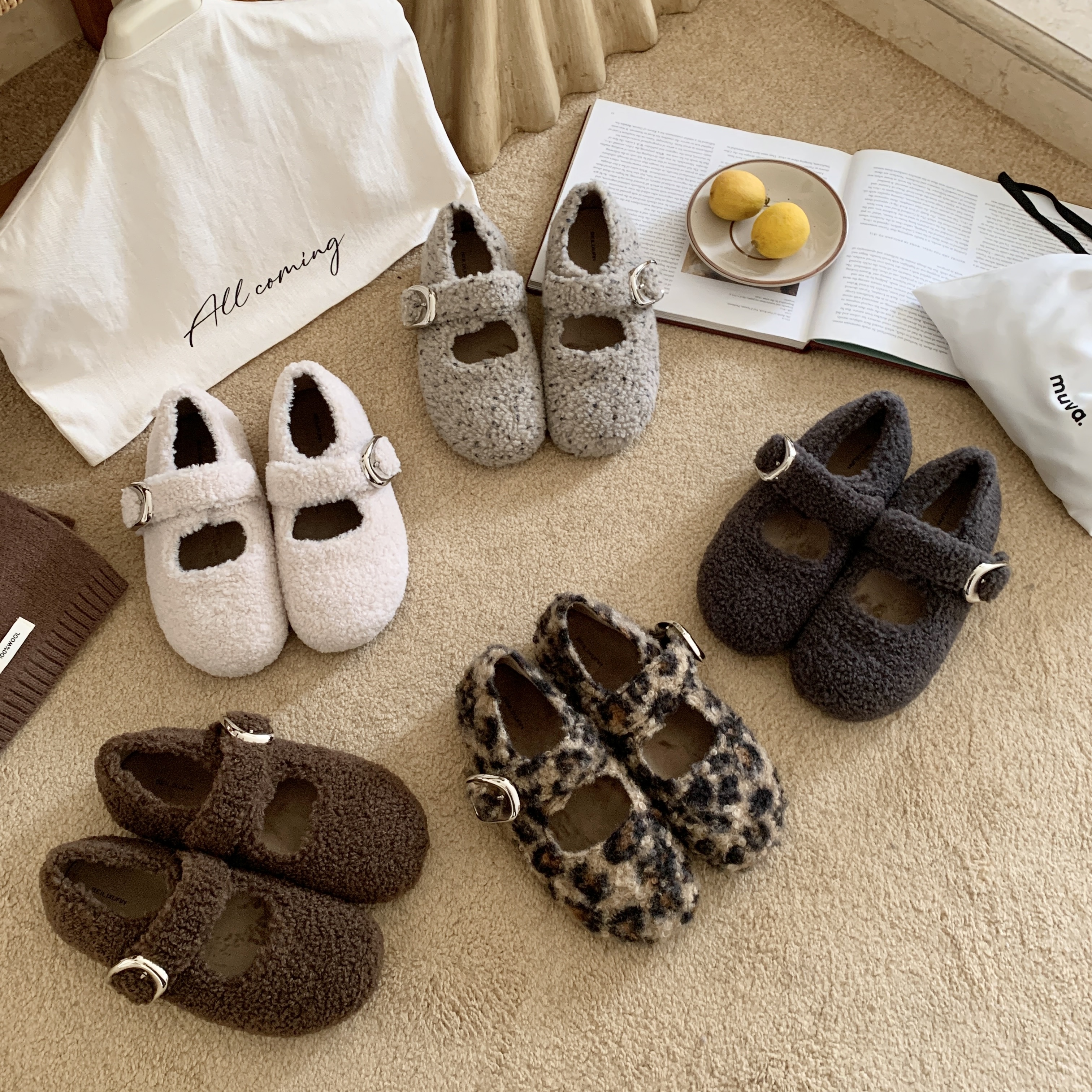 加绒厚底毛毛鞋休闲居家棉鞋单鞋