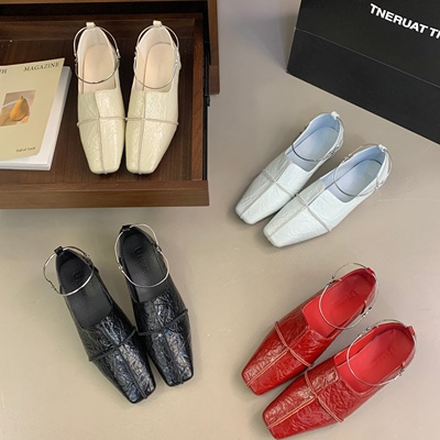 韩版方头深口单鞋女粗跟真皮