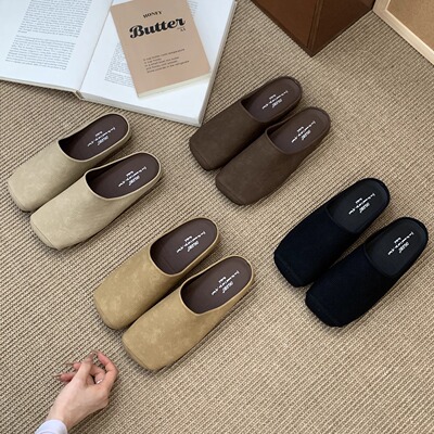 2025新款方头内增高包头半拖鞋