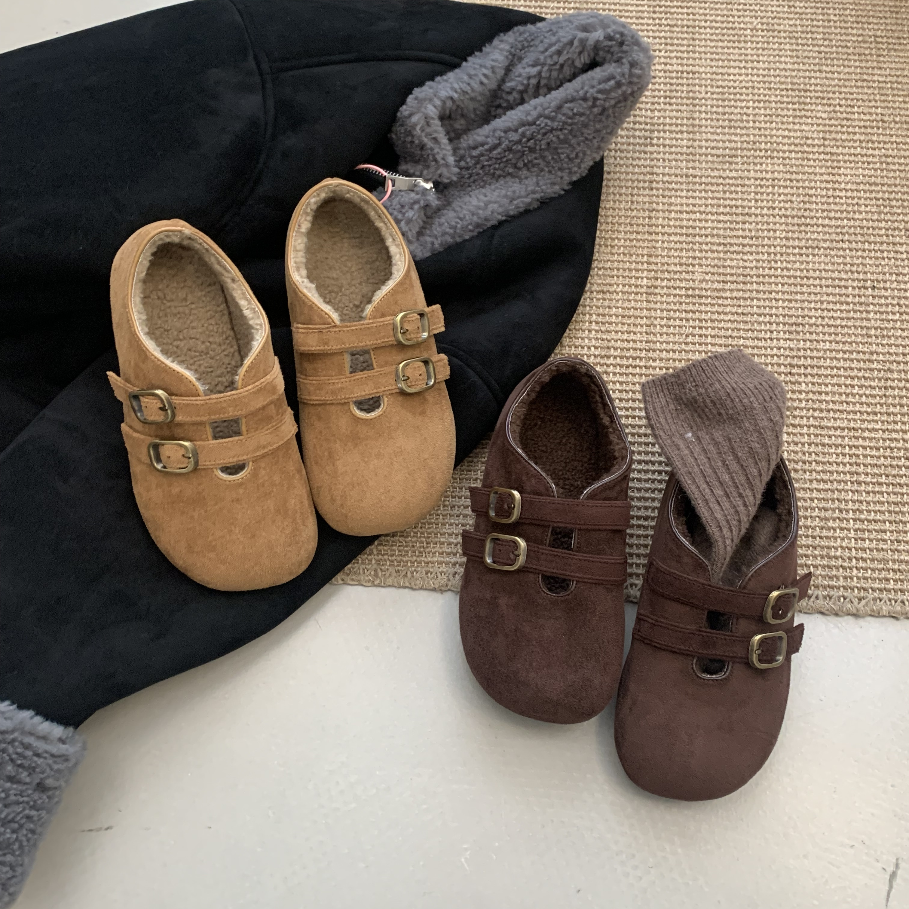 百搭懒人单鞋圆头舒适小皮鞋