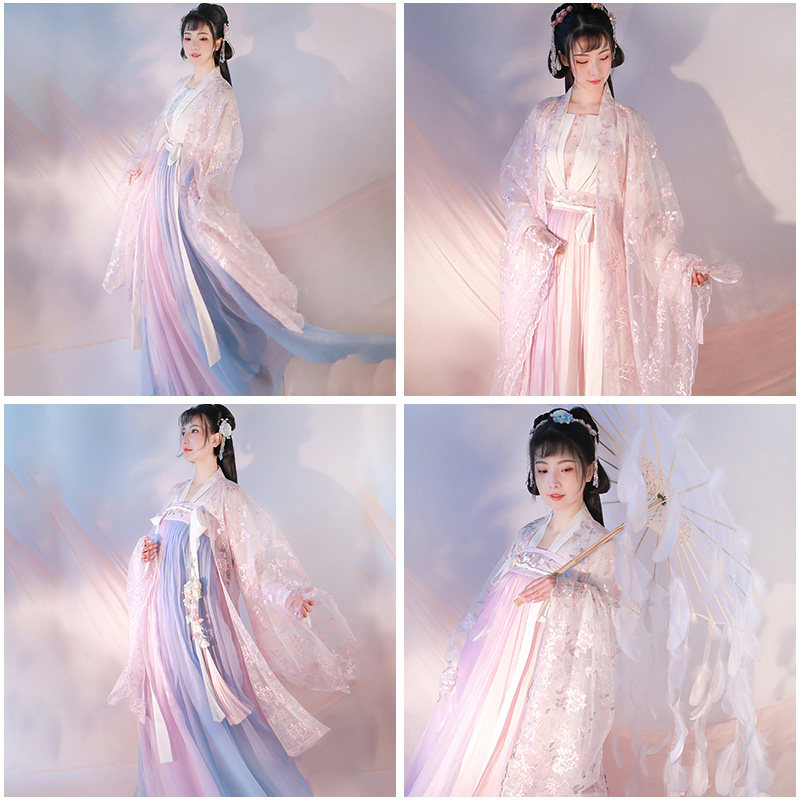 春秋冬季汉服女中国风出租广袖流仙裙古装齐腰齐胸襦裙租赁_虎窝淘