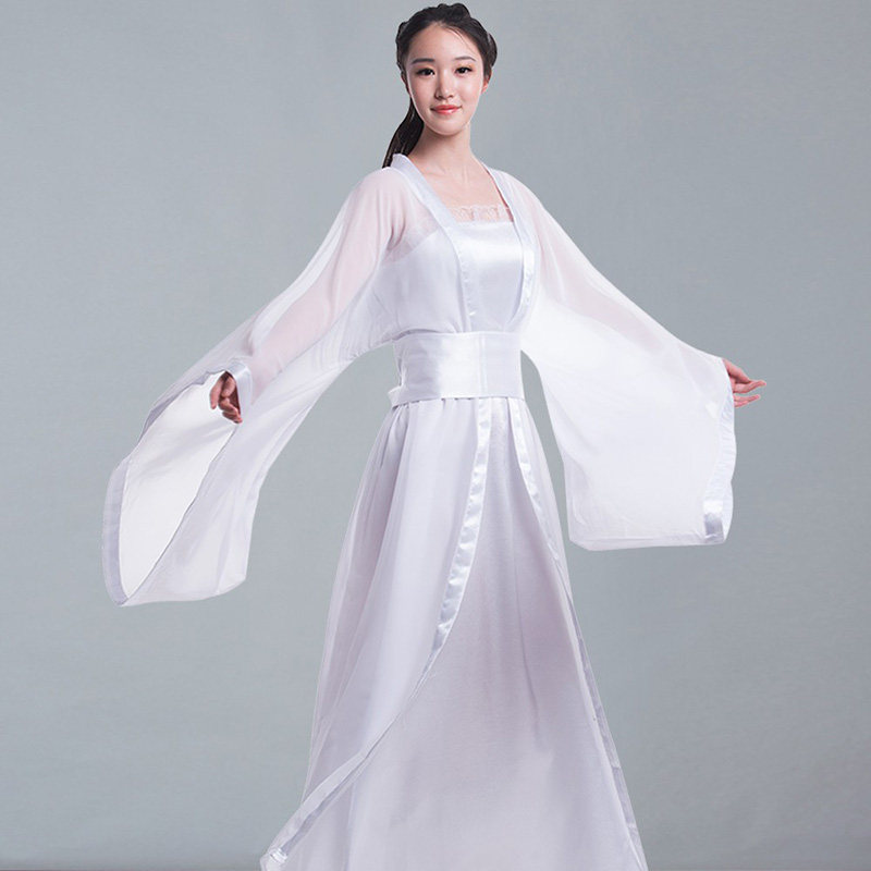 小龙女白色古装汉服演出服古筝cosplay汉服唐装舞台服装出租租赁