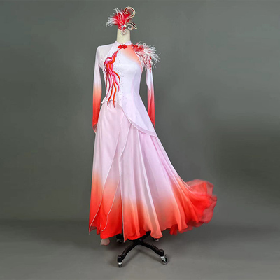 喜上眉梢舞蹈服装粉红色