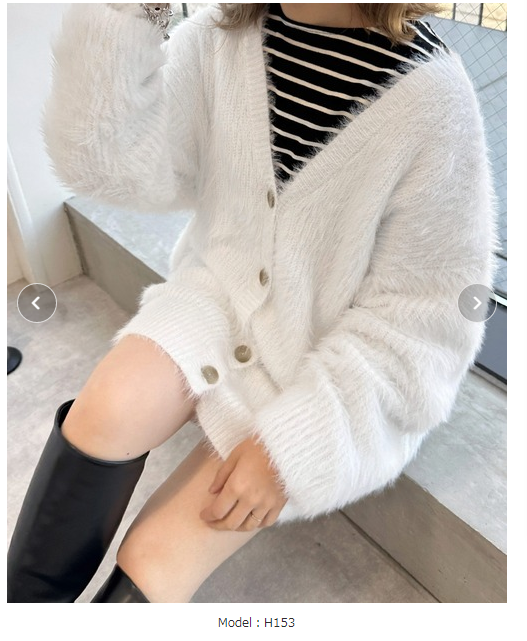 日单原单秋冬毛绒绒女装 w closet家圆领2way针织开衫 宽松外套女