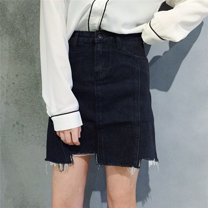 黑色牛仔裙女夏季大码胖mm百搭韩版显瘦半身裙学生A字包臀短裙子|ruв категории Женская одежда, юбка - от Buy2taobao.com для оказания профессиональной услуги покупки агента Taobao