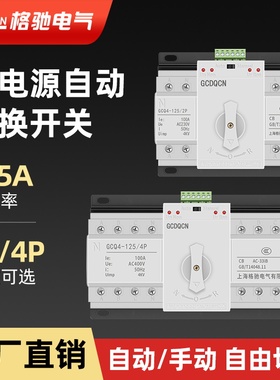 双电源自动转换开关2P63A切换开关三相四线380v4P63A迷你型双电源